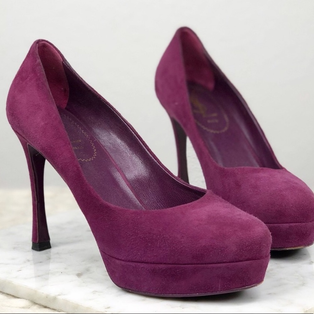 Suede YSL suede pumps